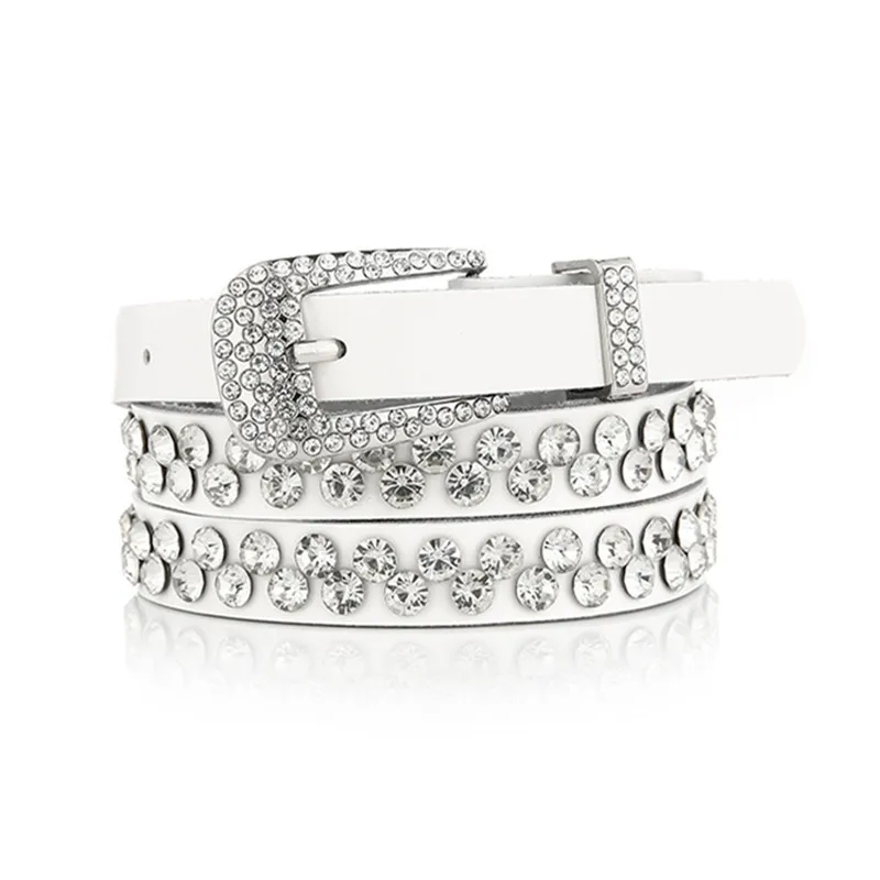 Ремень женский со стразами Шипованный пояс в ковбойском стиле для мужчин и