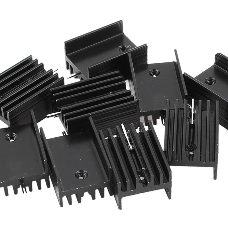 10 шт. 21x15x11 мм черный алюминиевый радиатор для транзисторов TO 220 Mosfet|Кулеры и