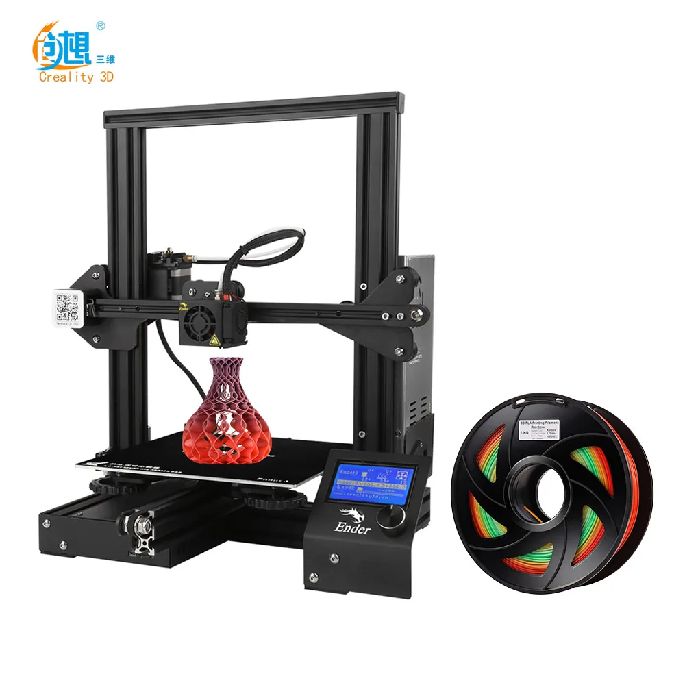 CREALITY 3d принтер Ender-3 DIY комплект 3d принтер большой размер I3 mini Ender 3 V-slot резюме отключение питания печать Средняя мощность - Цвет: ender-3 filament