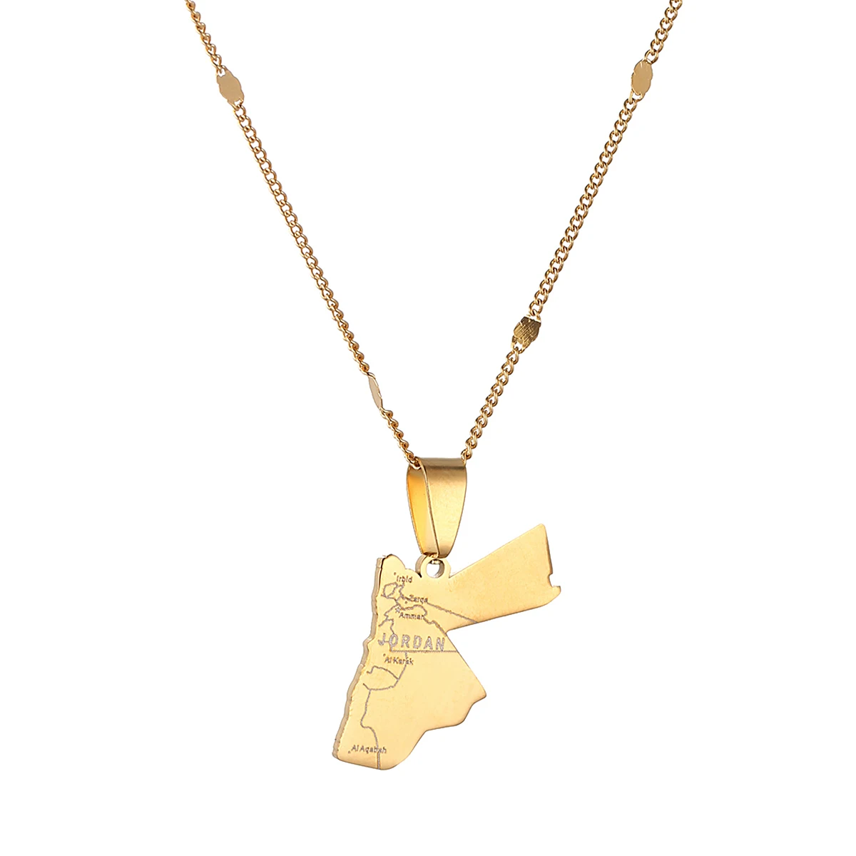 Ожерелье-подвеска с картой города Джордана для женщин и мужчин