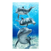 cute baron bay dolphins beach travel towel novelty dolphin bathroom towels for children swim pool towel ocean sea animal bath