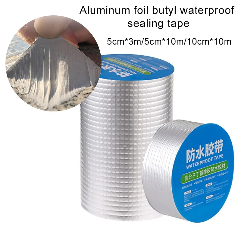 

High Temperature Resistance Waterproof Aluminum Foil Thicken Butyl Wall Crack Roof Duct Repair Adhesive