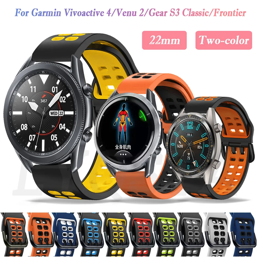 

Ремешок силиконовый для Samsung Galaxy Watch 46 мм Gear S3 Classic/Frontier Galaxy Watch 3 45 мм, браслет Vivoactive 4, 22 мм
