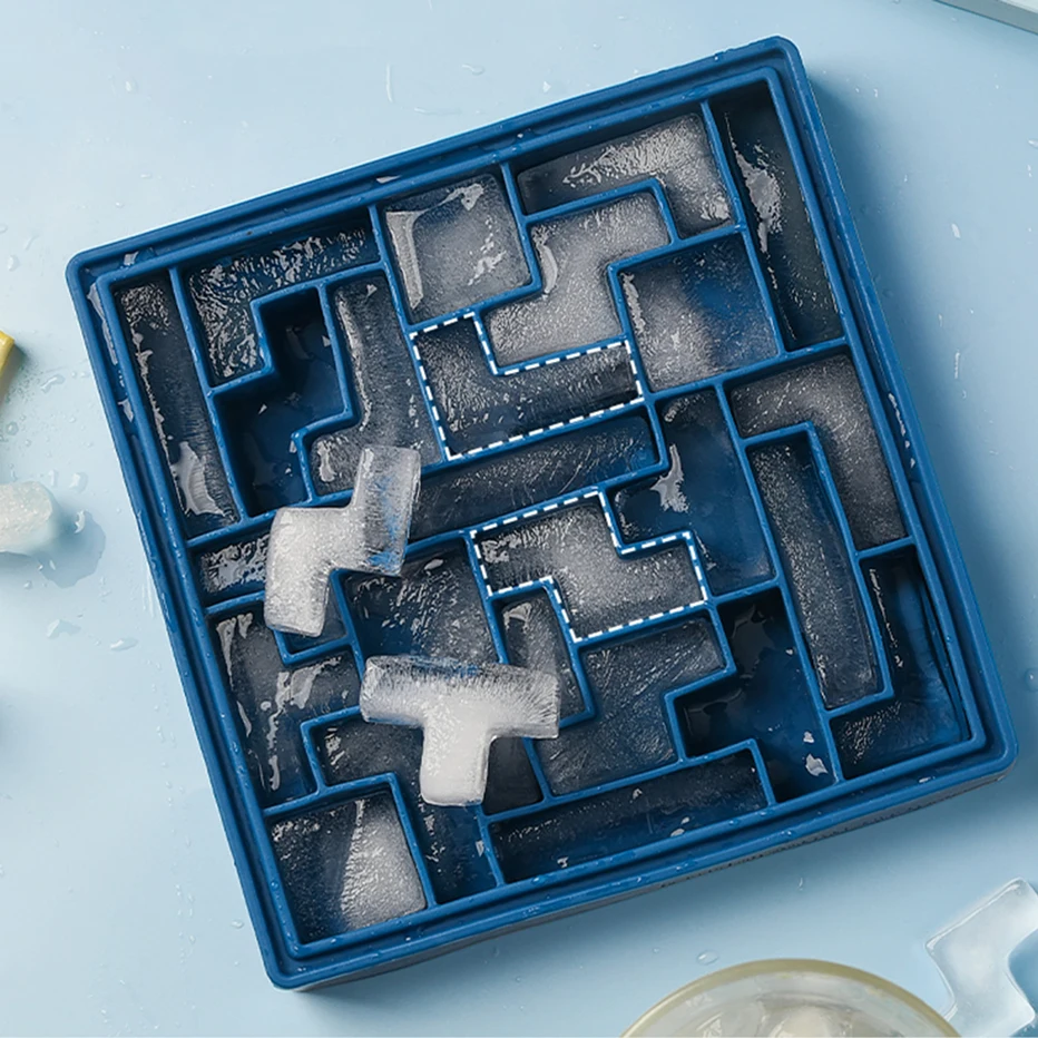 Силиконовый поднос для кубиков льда Тетрис быстрая заморозка еды с крышкой форма
