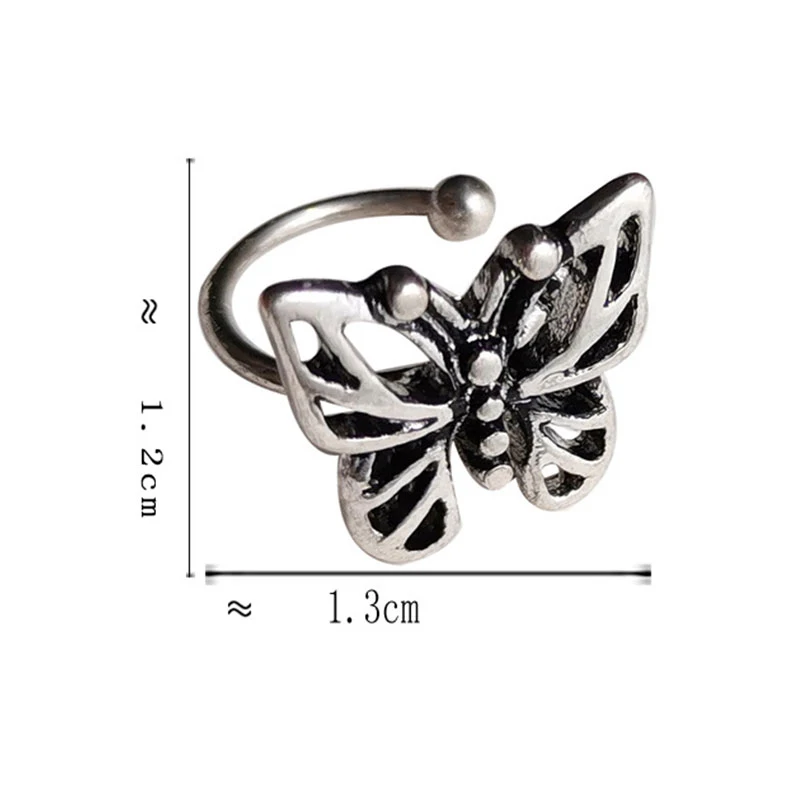 

Fashion Vintage Metal Hollow Butterfly Ear Clips For Women Girls Cute No Piercing Punk Hip-Hop Fake Cartilage Ear Cuff Jewelry