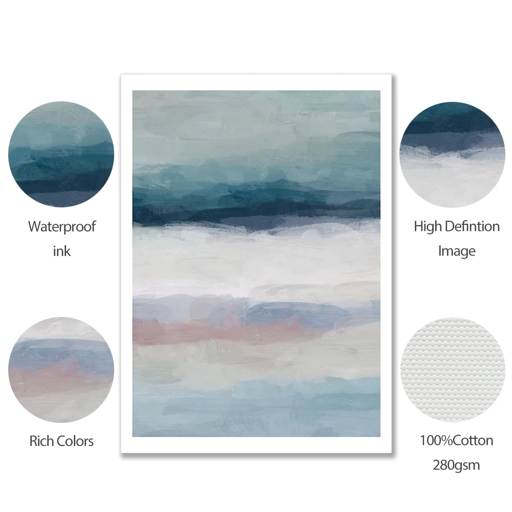 Wall Pictures for Living Room Rainbow Colour Mountain Art Print Picture Nordic Canvas Painting Waves Posters and Prints | Дом и сад