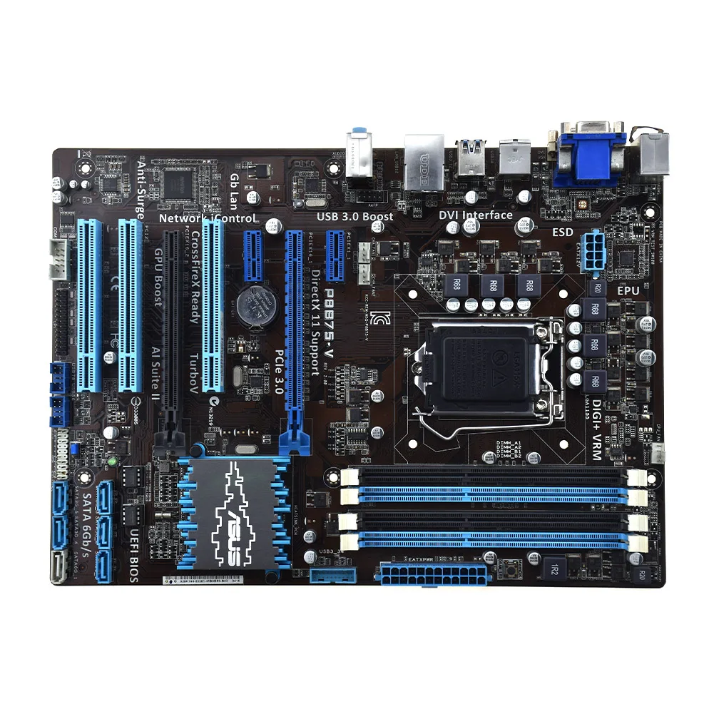

Для ASUS P8B75-V материнская плата по стандарту ATX CPU i7/i5/i3 Intel B75 LGA 1155 Socket H2 32G Cardinal Plate материнская плата Mobo