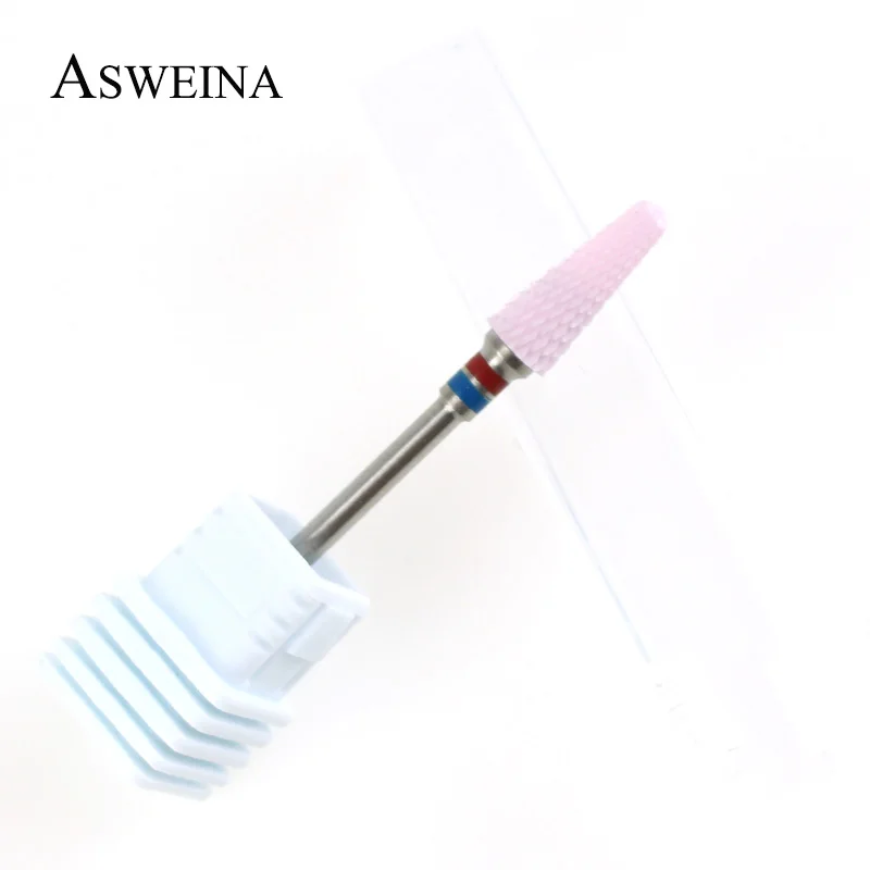 ASWEINA 1 шт., розовое сверло для ногтей, пилки для ногтей, электрический аппарат для маникюра, вращающиеся керамические заусенцы, аксессуары для ногтей, для удаления гель-лака