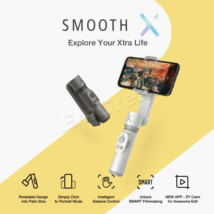 Селфи палка Zhiyun Smooth X шарнирный стабилизатор для смартфона iPhone 11 Pro Max SE Xs Xr SamSung HuaWei