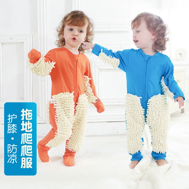 

Комбинезон на молнии для младенцев, одежда для швабры, комбинезон для маленьких мальчиков и девочек, комбинезон для швабры, весенний наряд для маленьких девочек