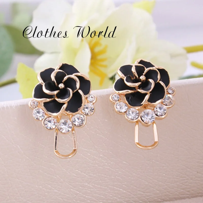 Серьги-гвоздики в Корейском стиле с цветком стразы модные серьги виде пиона для