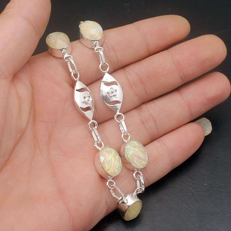 

Amazing Natural Yellow Dichroic Glass 925 Sterling Silver Color Charms Gifts Pendant Necklace 20 Inch H459