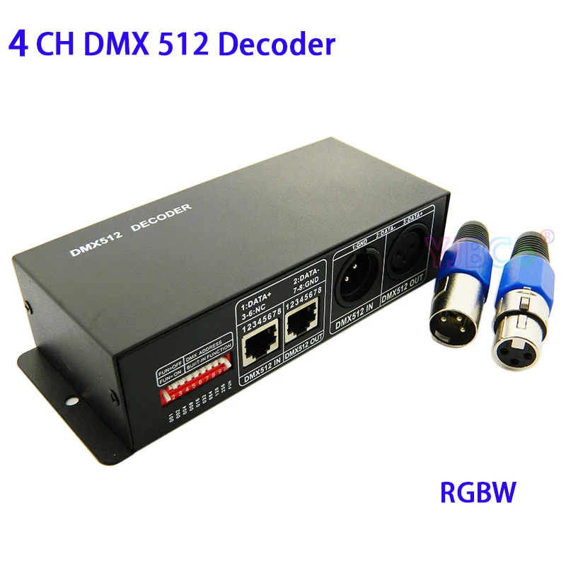 

DMX512 decoder dimmer DC 5V 12V 24V RGBW 4CH DMX 512 Decoder led Strip controller DMX to PWM RGBW Light 4 Channel*4A 16A