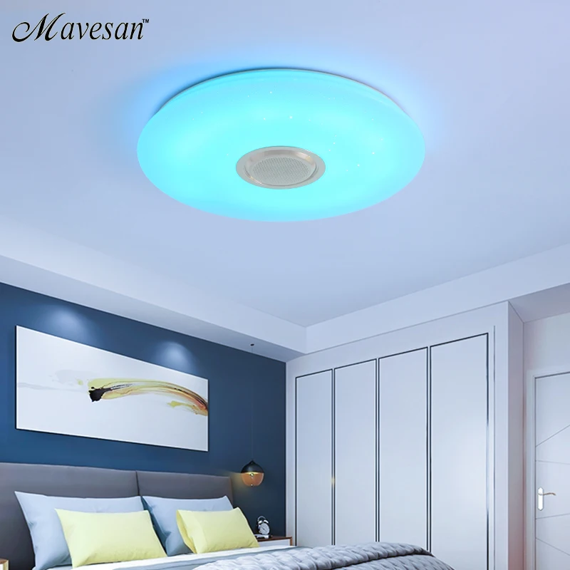 Bluetooth потолочный светильник RGB музыкальный потолочный светильник с Bluetooth Круглой Формы Светильник ing для домашнего прослушивания музыки светильник luminarias