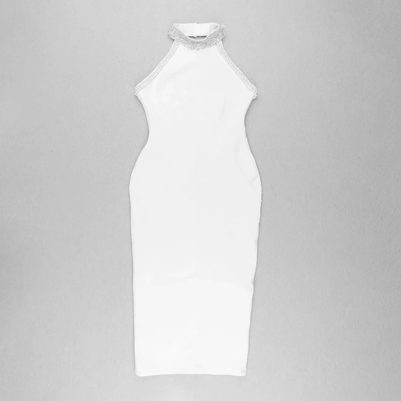 

UCNSEP Summer Backless Bandage Dress Sexy Women Sleeveless O Neck Celebrity Bodycon Dress 2021 Elegant Runway Club Party Dress