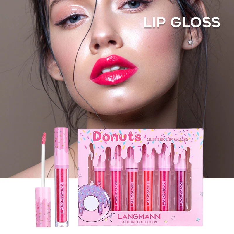 

Set Of 6 Glittery Lip Glaze Matte Moisturizing Pearlescent Lip Gloss Greasy Long Lasting Cosmetics Gift For Women Girls Nn