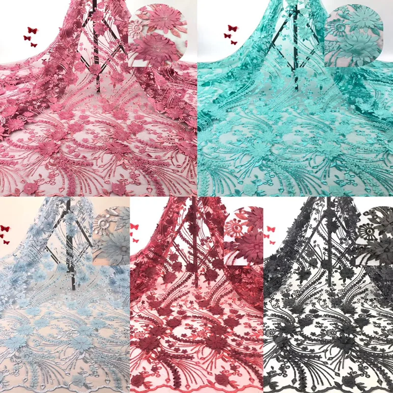 New 2019 Nigeria lace Fabric High Quality Africa Lace French Embroidery 3D decal Used for women Wedding dress | Дом и сад