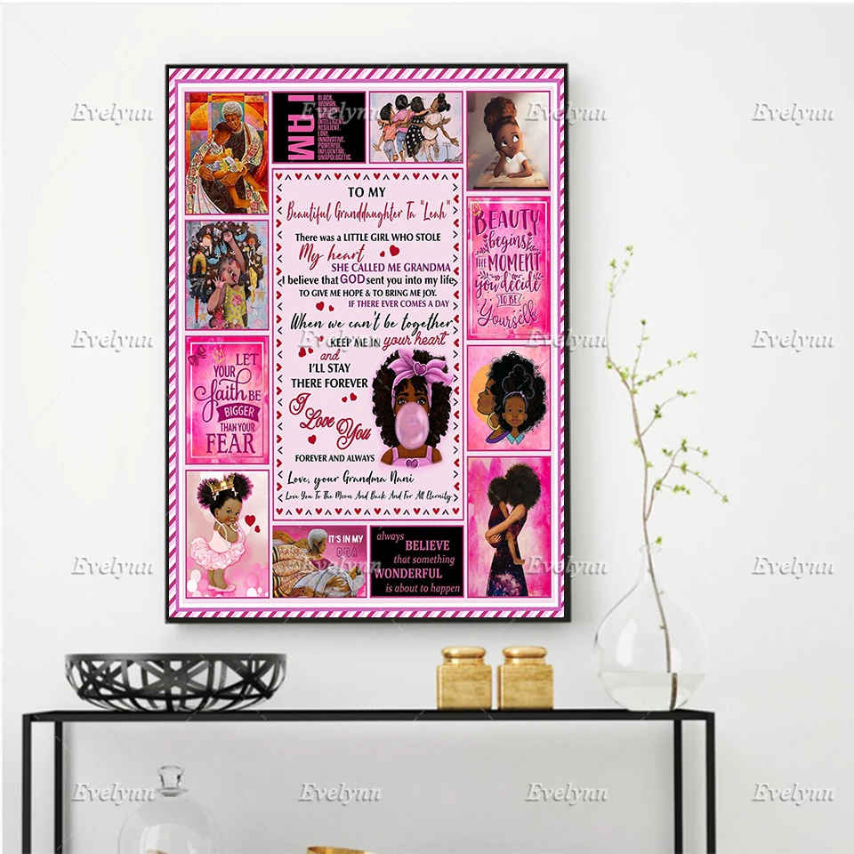 

Personalized To My Granddaughter Poster Living Room Decoration Home Decor Prints Wall Art Canvas Unique Gift Floating Frame