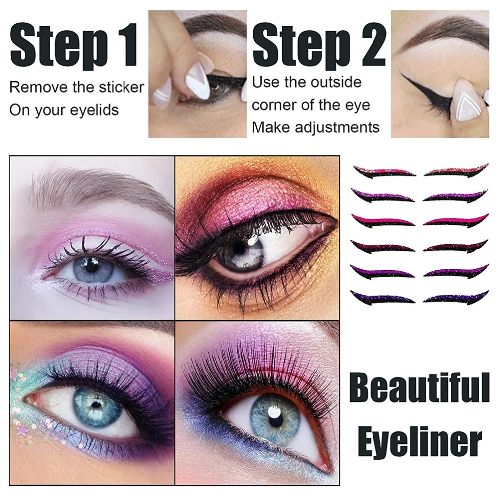 

6Pcs Creative Female Eyeliner Stickers Professional Beauty Eye Line Strips