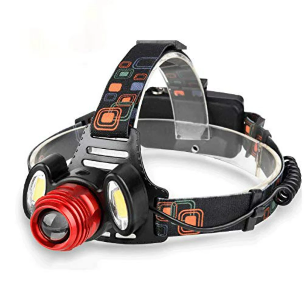 

4 Modes Rechargeable headlamp 2COB light+1 XML T6 LED Zoom Head Torch Adjustable Waterproof Headlights For Camping Household