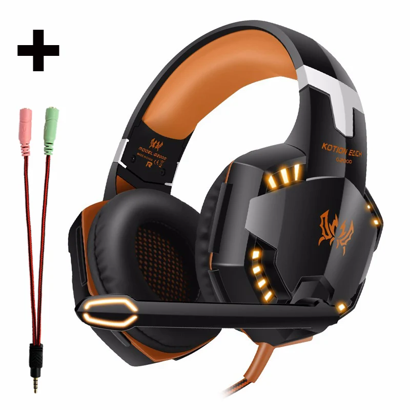 Headphone and Cable Большие проводные игровые наушники для компьютера пк с микрофоном шумоподавлением игровая гарнитура для компьютера компьютерные наушники игровые - Цвет: Headphone and Cable