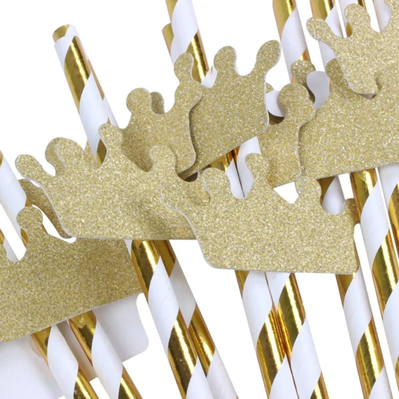 Hot New Fashion 25Pcs Paper Juice Drinking Straws 3D Hens Party Wedding Birthday Decoration Supplies Crown | Дом и сад