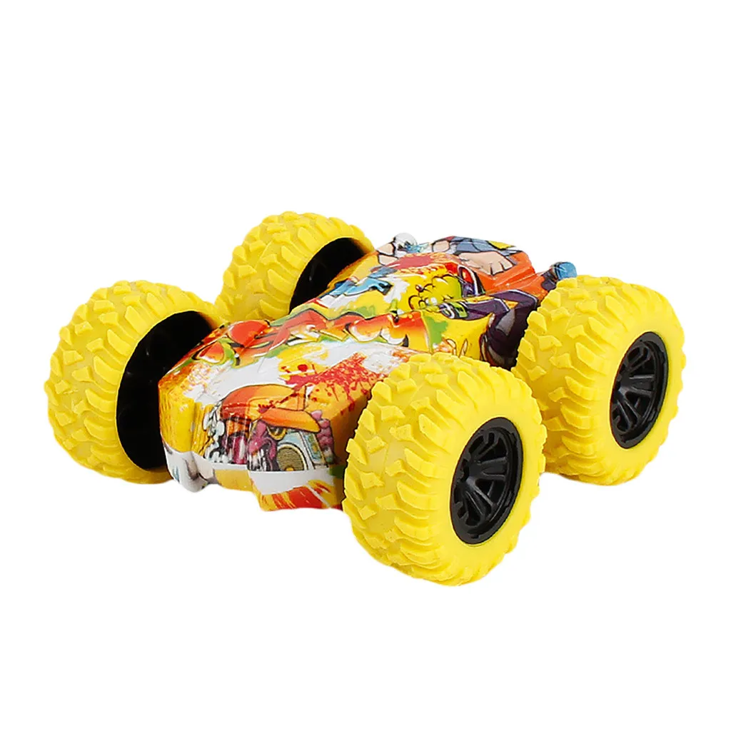 

HAPPY MONKEY Children Toy Car Inertia-Double Side Stunt Graffiti Car Off Road Model Car Vehicle Kids Toy Christmas Gift