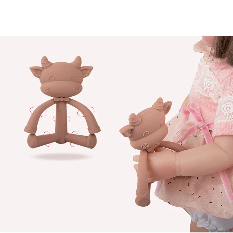 Mordedor de silicona para beb&eacute;, juguetes de dibujos animados para reci&eacute;n nacido, lactancia infantil sin BPA, regalos de dentici&oacute;n, accesorios para beb&eacute;, 1 ud.-5