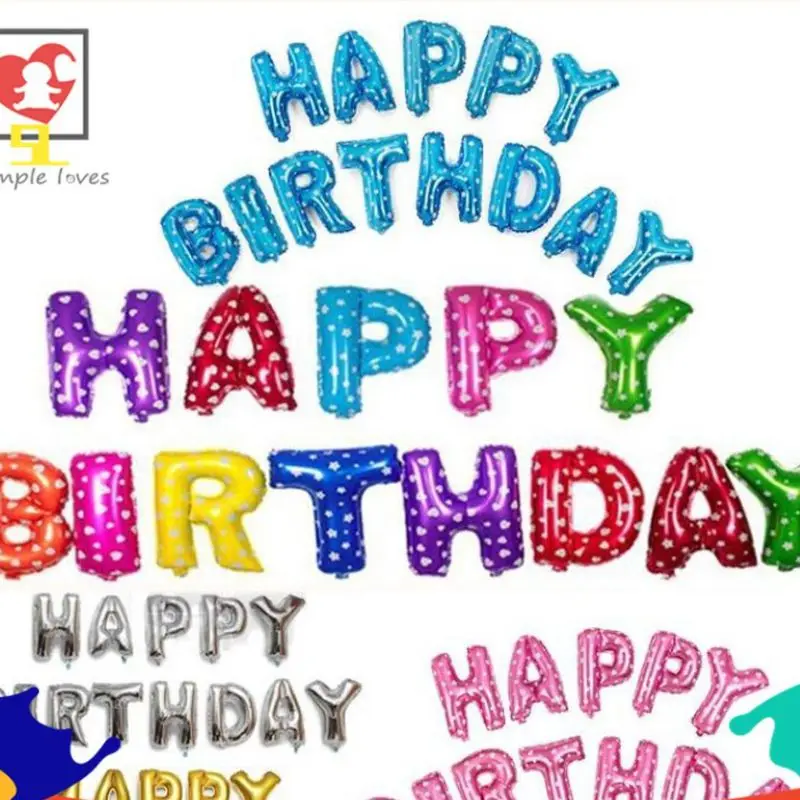 

Yanuo Творческий Алюминий пленка Алюминий Фольга шар HappyBirthday с буквенным принтом на день рождения комплект посылка вечерние украшения изгото...