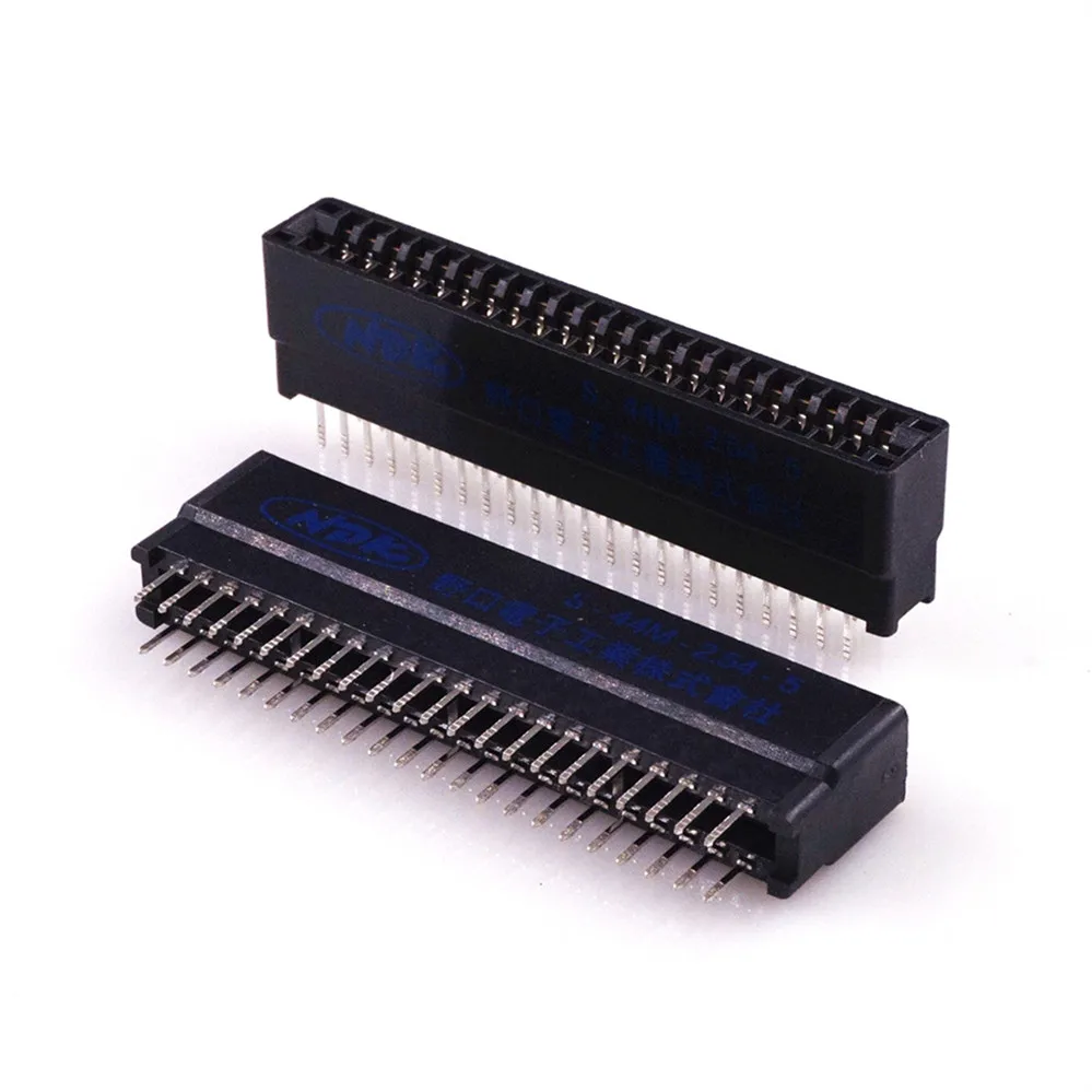 

50pcs Edge Card Connector Slot 44 Pin Gold Finger 2.54 mm Pitch 2x22 Position Socket PCB Through Holes Vertical