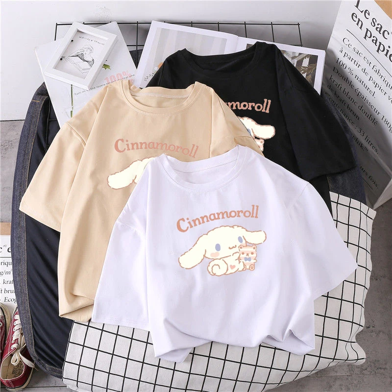 Футболка женская с коротким рукавом мультяшная милая мягкая Студенческая