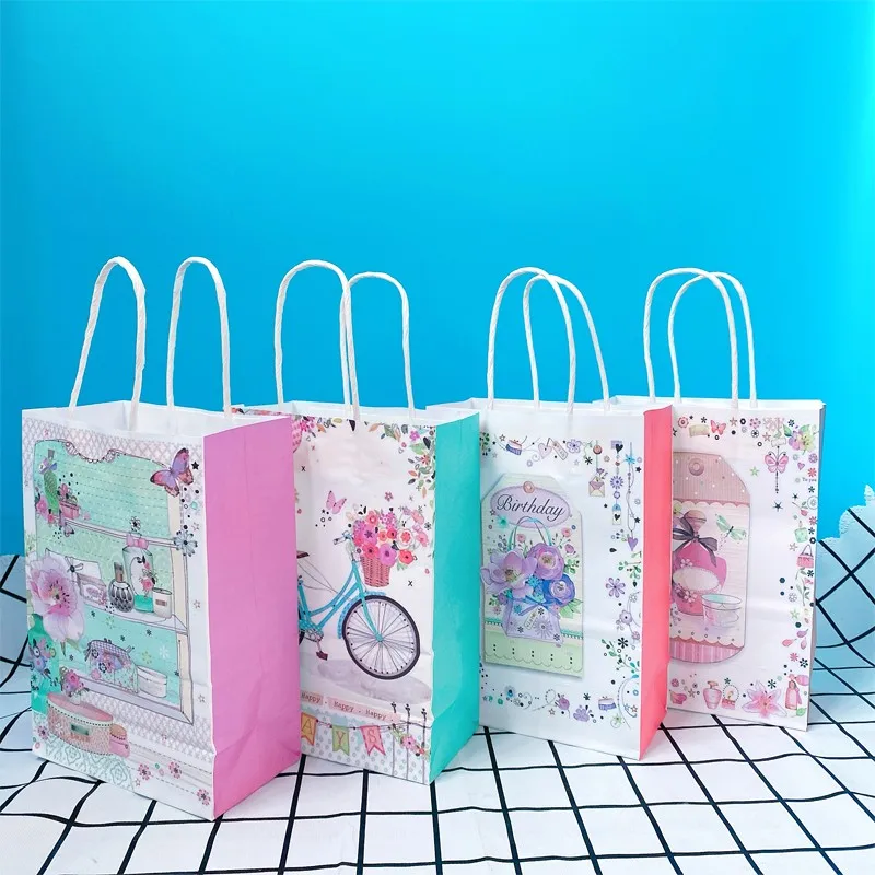 

10Pcs/lot Flower wedding Paper magazine storage Portable bag