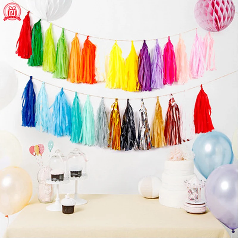 1 упаковка бумажное украшение для свадьбы кисточки лента-гирлянда занавеска