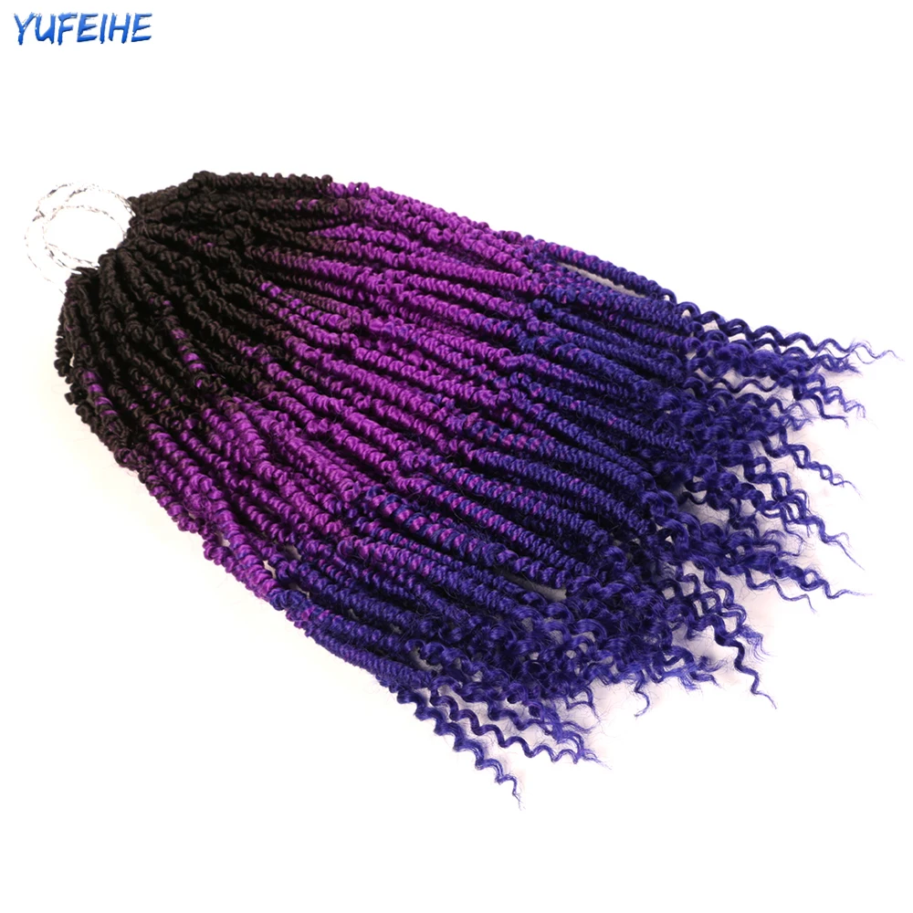 12Inch Fluffy Spring Twist Hair Extensions Black Brown Burgundy Ombre Crochet Braids Synthetic Braiding Bomb Fashion |