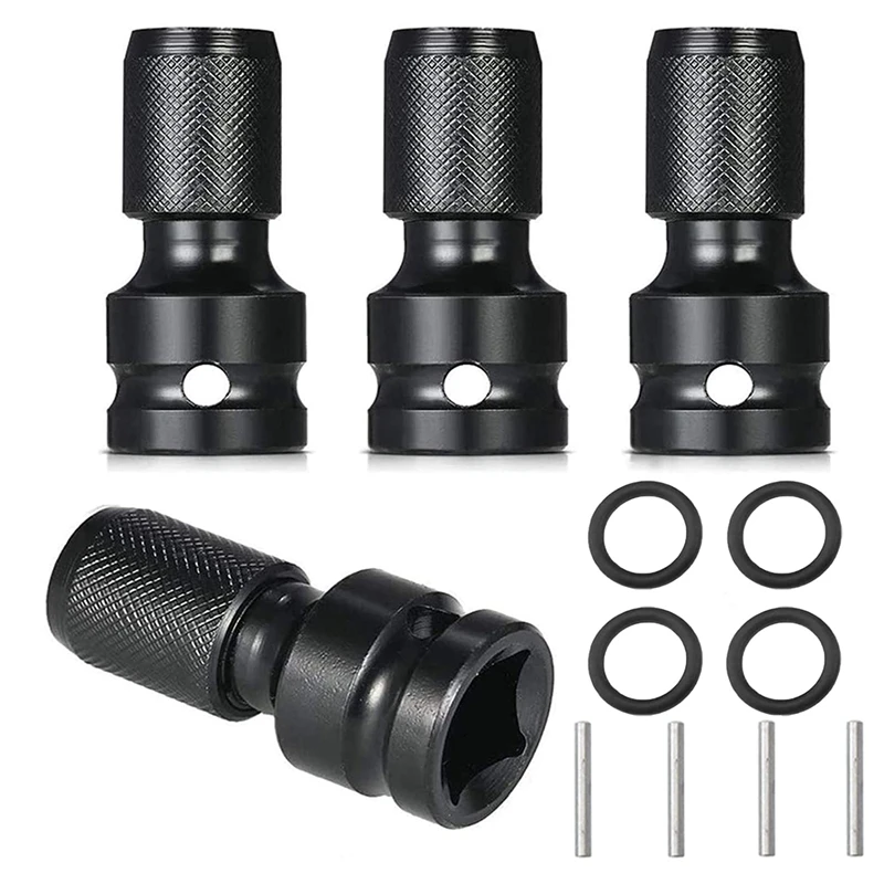 

TOP 4Pcs 1/2 Inch Square to 1/4 Inch Hex Ratchet Socket Wrench Socket Adapter Spanner Set Drive Converter Impact Tool