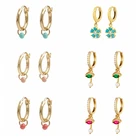 Женские серьги-кольца из стерлингового серебра 925 пробы с цирконом