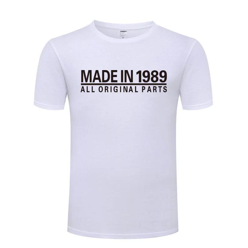 Забавная хлопковая Футболка с круглым вырезом и коротким рукавом сделанная в 1989