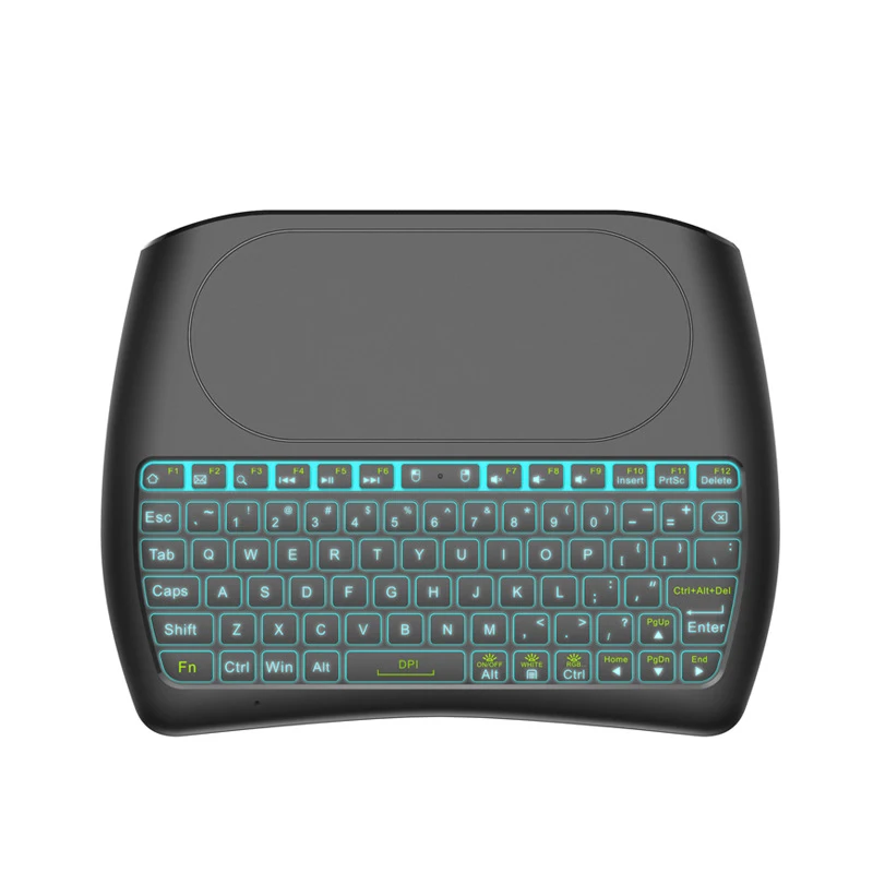 Мини 2 4 ГГц Беспроводная клавиатура Air mouse тачпад контроллер красочная подсветка
