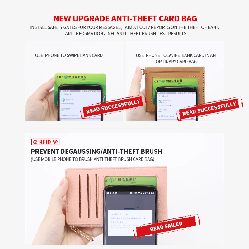 Rfid-карта многофункциональный Бренд портмоне и кошельки для женщин Дамские Роскошные кредитные карты кошелек на молнии Держатель для карт сумка для денег