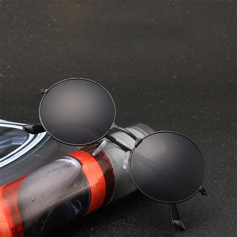 

Popular Fishing Leisure Round Metal Retro Vintage Sunglasses Men Women Fashion Good Quality Photography Sunglasses UV400