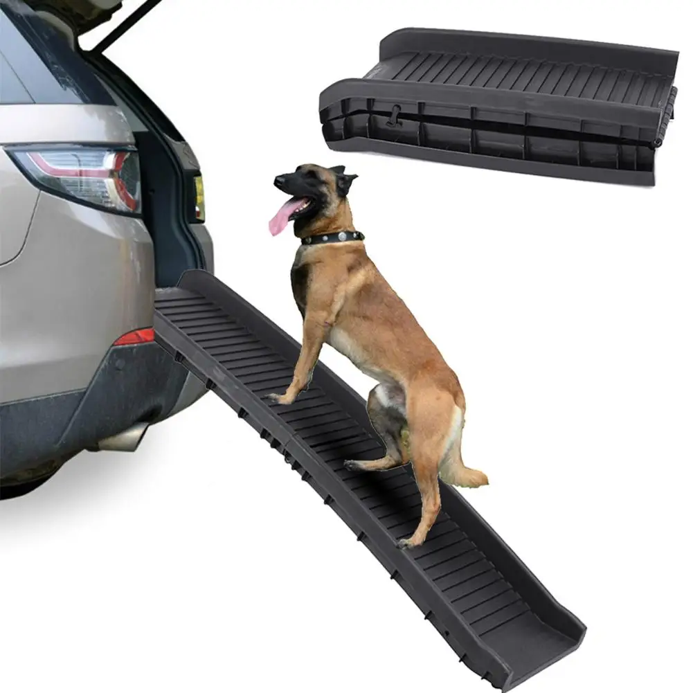 

Pet Dog Ramp Lightweight Folding Dog Cat Ladder High Traction Non-slip Rubberized Walking Surface for High Beds Trucks Cars SUV