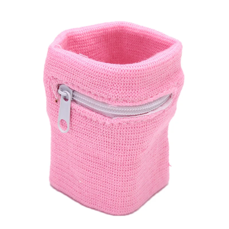 Хлопчатобумажные Браслеты Спортивный напульсник молния кошелек на запястье для