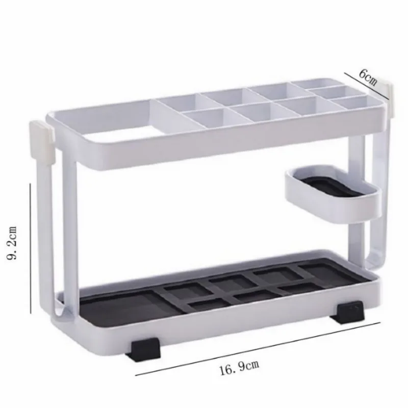 

Double Layer Toothbrush Holders Desktop Hanging Cup Shelfs Multiple Lattice Toothpaste Iron Racks Bathroom Organizers Products