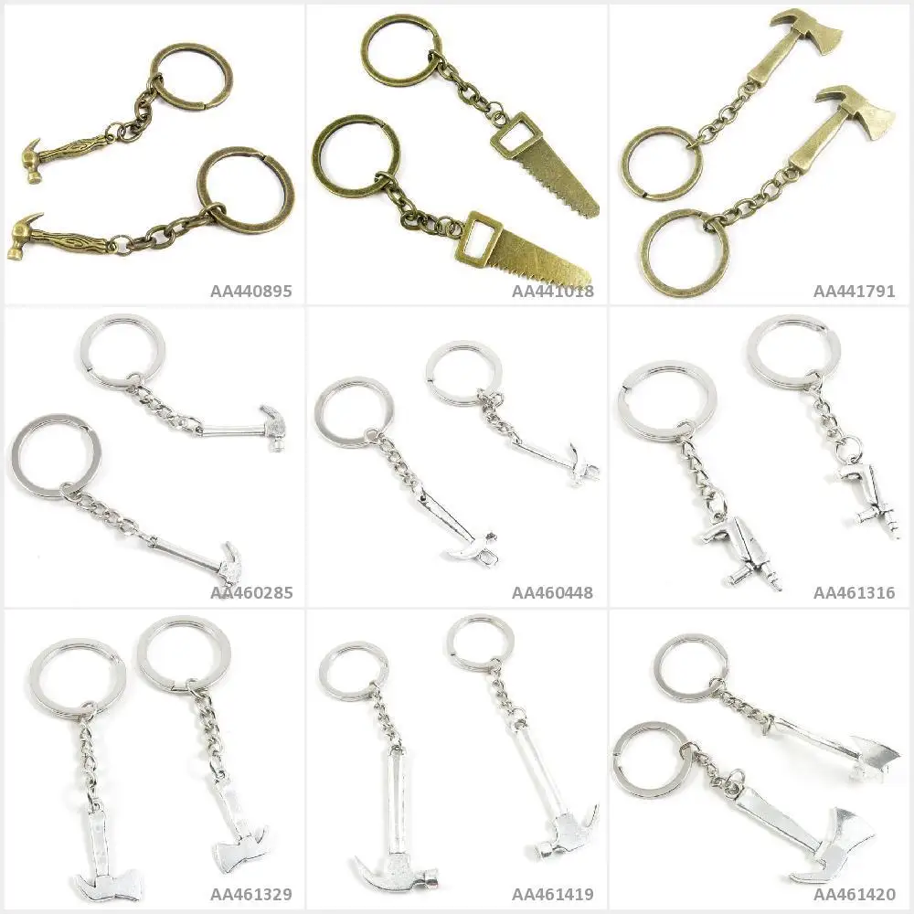 Античное серебро с оттенком бронзы брелок молот топор Аккумуляторная дрель Hacksaw