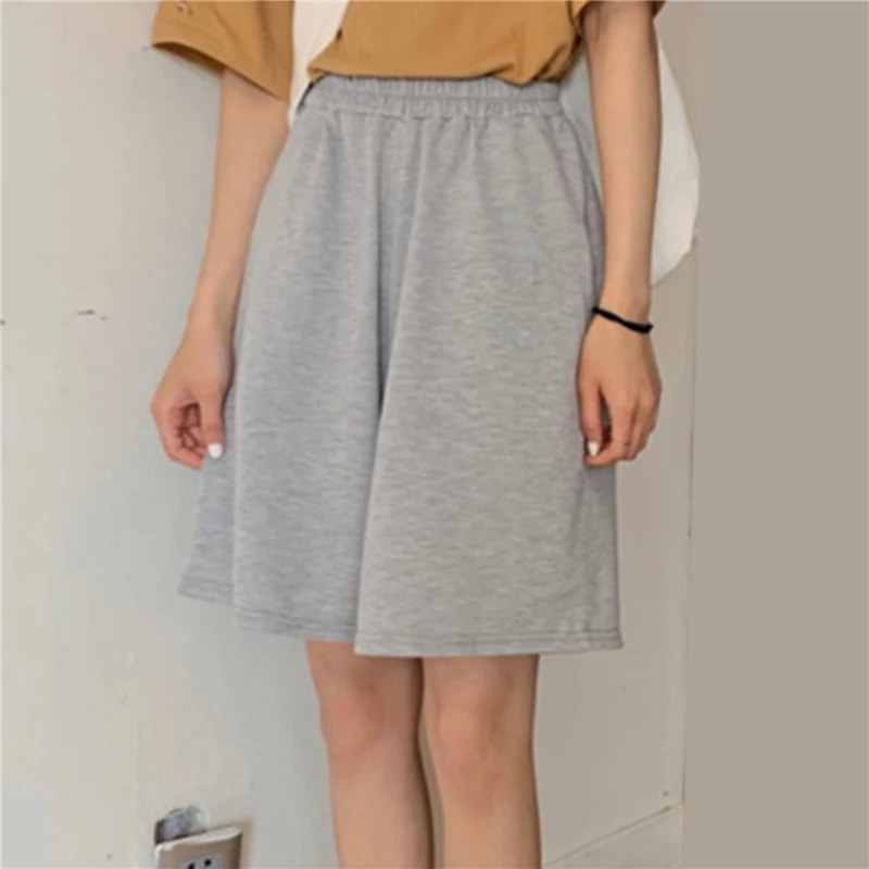 

Shorts Women Solid Elastic Waist Leisure Chic Womens Korean Style Summer Breathable Loose Sleepwear Trendy Students Daily