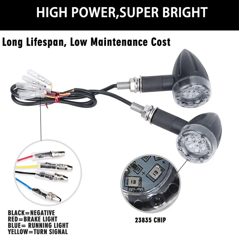 4 шт. Универсальный светодиодный сигнальный фонарь для мотоцикла honda cb650f suzuki ltz 400