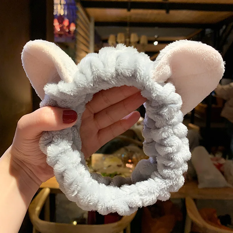 

Cute Cat Ears Headband Korean Wide-brimmed Flannel Face Wash Hair Holders Head Bands Fashion Hair Accessories For Women Girls