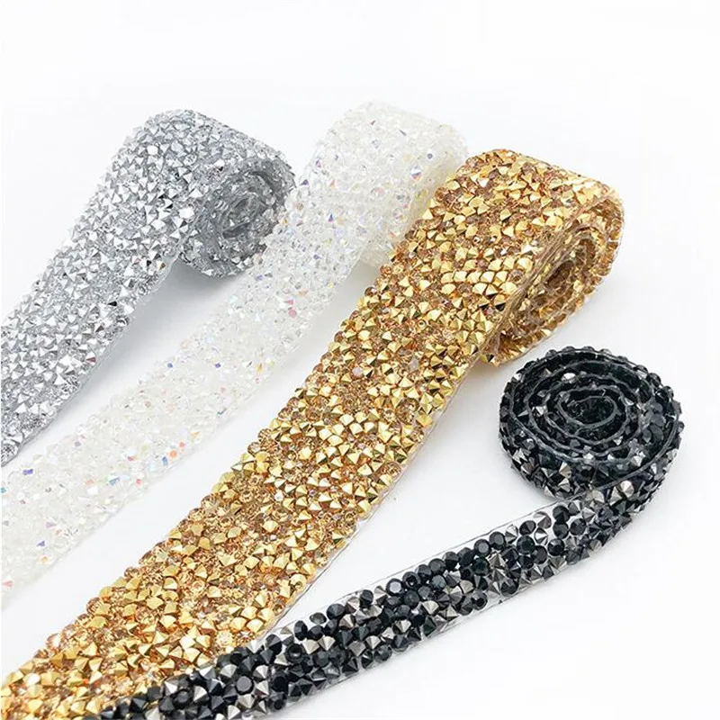 1 ярд швейная отделка орнамент из кристаллов Стразы горячей фиксации стразы
