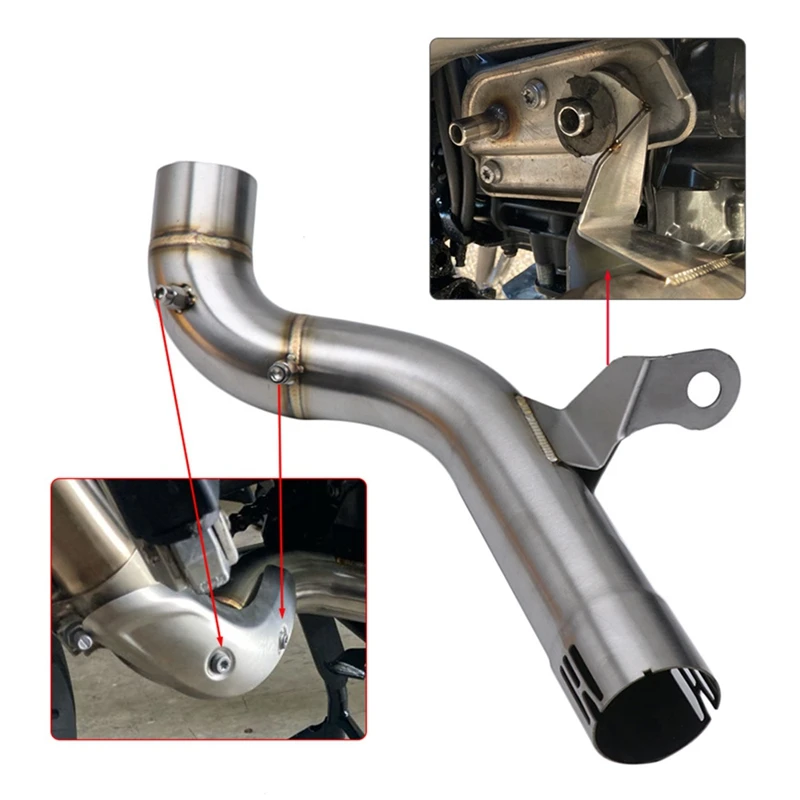 

Motorcycle Exhaust Muffler Middle Connection Link Pipe Tube Catalyst Delete Pipe for-BMW F750GS F850GS F850 GS 2018-2020