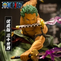 new one piece 16cm anime figure roronoa zoro three knife fighting skill model doll statue pvc action collection model toys gift